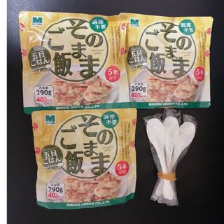 そのままご飯　五目ごはん　非常食　290g✕3袋　スプーン付き(米/穀物)