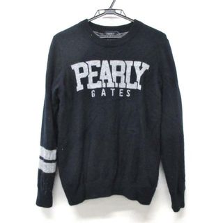 PEARLY GATES - PEARLY GATES(パーリーゲイツ) 長袖セーター サイズ4 XL メンズ - ネイビー×グレー カシミヤ