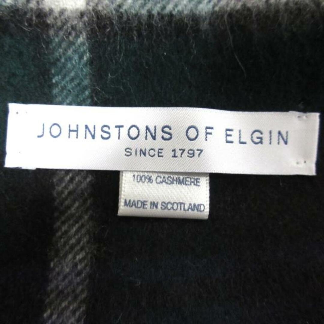 Johnstons(ジョンストンズ)のjohnstons of elgin(ジョンストンズ) ストール(ショール)美品  - ダークネイビー×グリーン×マルチ チェック柄 カシミヤ レディースのファッション小物(マフラー/ショール)の商品写真