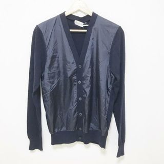 モンクレール(MONCLER)のMONCLER(モンクレール) カーディガン メンズ美品  MAGLIA TRICOT CARDIGAN(マグリアトリコカーディガン) ダークネイビー 長袖/異素材切替(カーディガン)