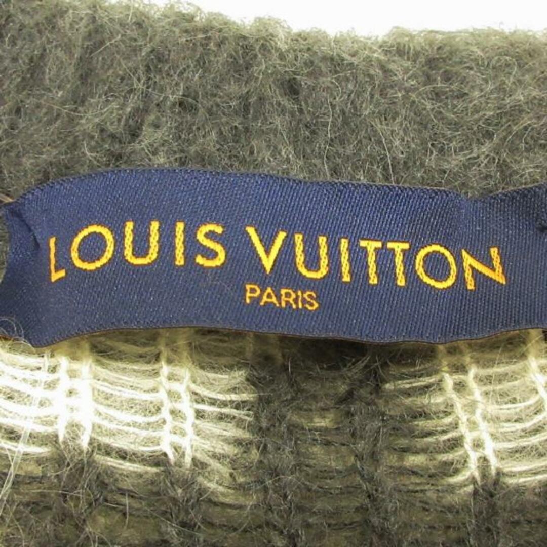 LOUIS VUITTON(ルイヴィトン)のLOUIS VUITTON(ルイヴィトン) 長袖セーター サイズS メンズ美品  USAフラッグモヘアジャガードクルーネックニット グレー×白 19AW/スター(星)/ストライプ メンズのトップス(ニット/セーター)の商品写真