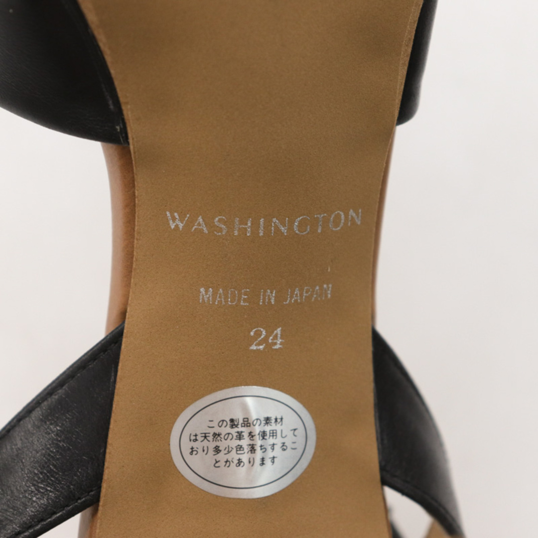 銀座ワシントン サンダル 本革 レザー ハイヒール ブランド 靴 シューズ 日本製 黒 レディース 24サイズ ブラック WASHINGTON レディースの靴/シューズ(サンダル)の商品写真