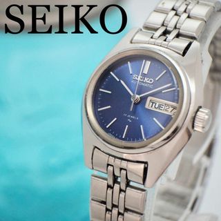 セイコー(SEIKO)の316 SEIKO セイコー時計　レディース腕時計　自動巻き　デイデイト　ブルー(腕時計)