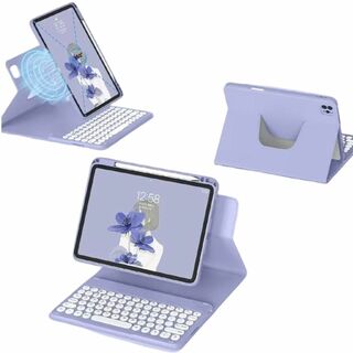 【サイズ:iPad第10世代_色:紫灰】iPad 第10世代 ケース キーボード(タブレット)