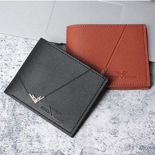【新作】二つ折り財布 カードケース フェイクレザー 黒 型押し スリムウォレット(折り財布)