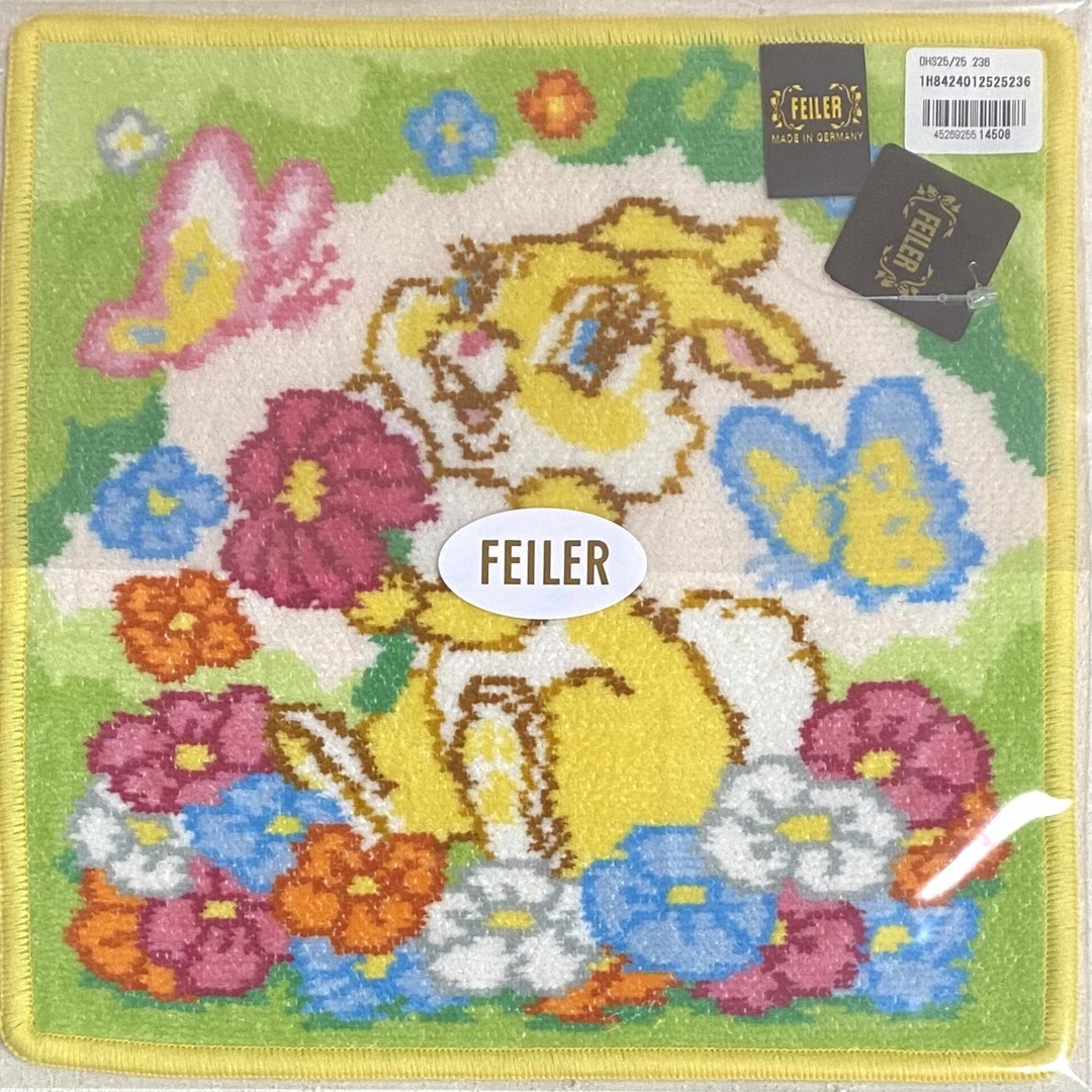 FEILER(フェイラー)のフェイラー　タオルハンカチ　ハッピースプリング　ミス・バニー　イエロー レディースのファッション小物(ハンカチ)の商品写真