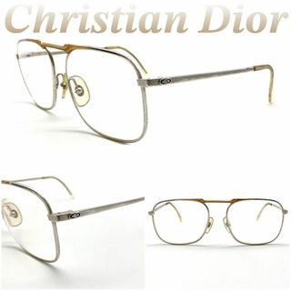 クリスチャンディオール(Christian Dior)のクリスチャンディオール メガネ スクエア型 シルバー ゴールド 60416(サングラス/メガネ)