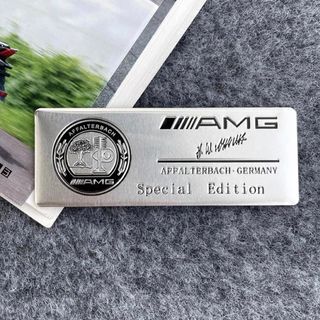 AMG メルセデスベンツ ステッカー エンブレム シルバーアルミ製 (ステッカー)