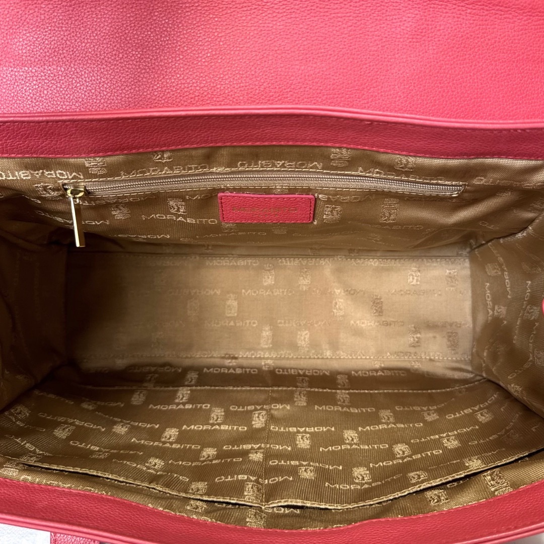 MORABITO(モラビト)の【MORABITO】モラビト レザー ピンク シルバー金具 A4 トートバッグ レディースのバッグ(トートバッグ)の商品写真