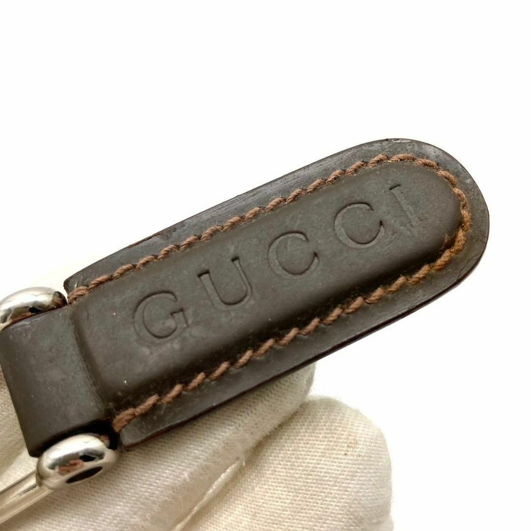 Gucci(グッチ)のグッチ ロゴ キーホルダー レザー ブラウン 60416 レディースのファッション小物(キーホルダー)の商品写真