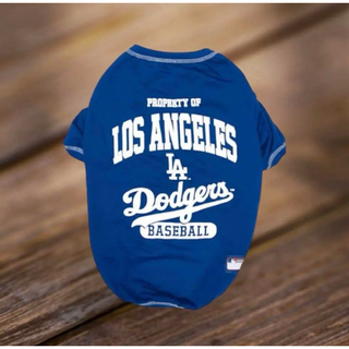 メジャーリーグベースボール(MLB)のロサンゼルス　ドジャース　愛犬用　ペット用　Tシャツ　MLB公式　大谷翔平(犬)