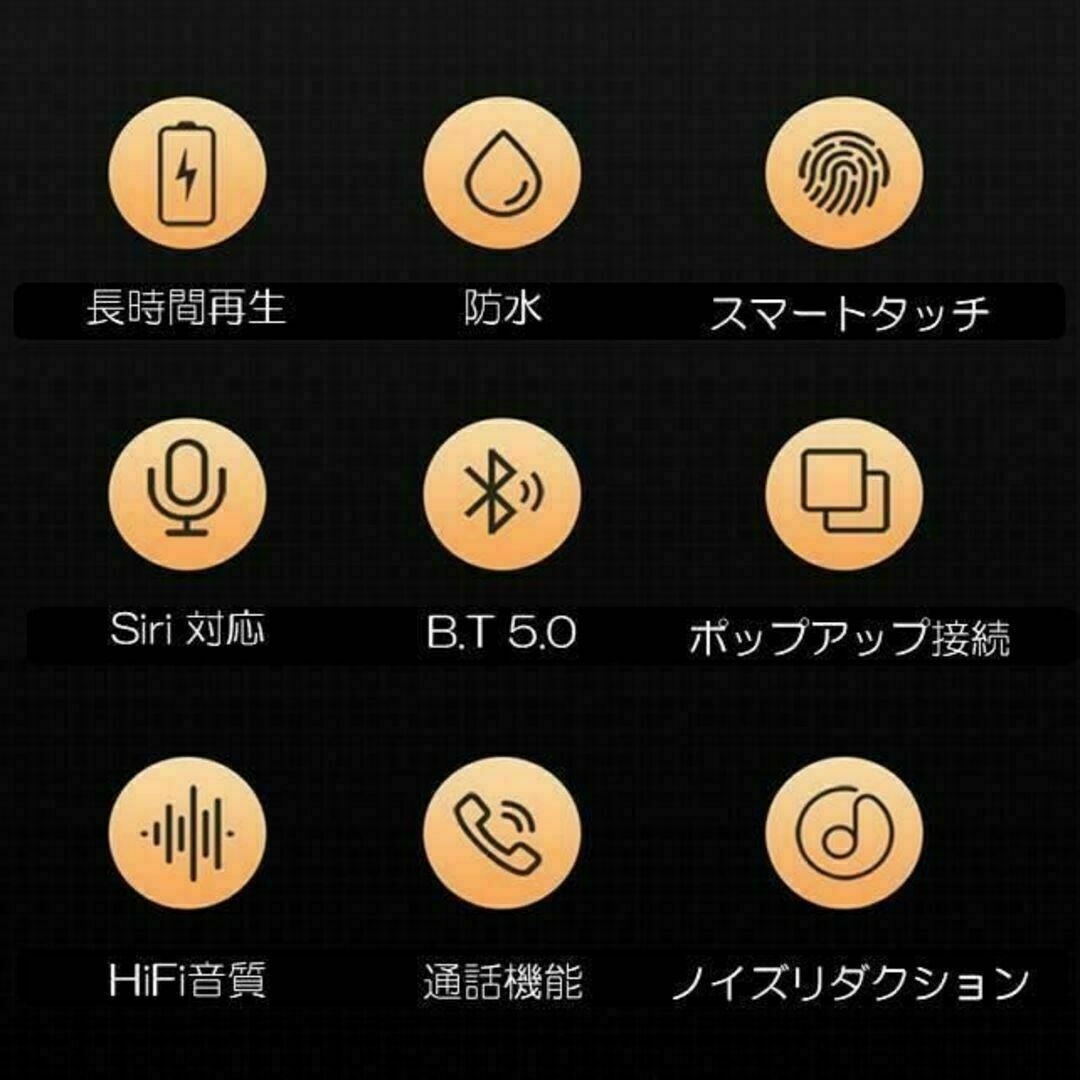 ワイヤレス イヤホン iphone Android オレンジ 小型 匿名配送 スマホ/家電/カメラのオーディオ機器(ヘッドフォン/イヤフォン)の商品写真