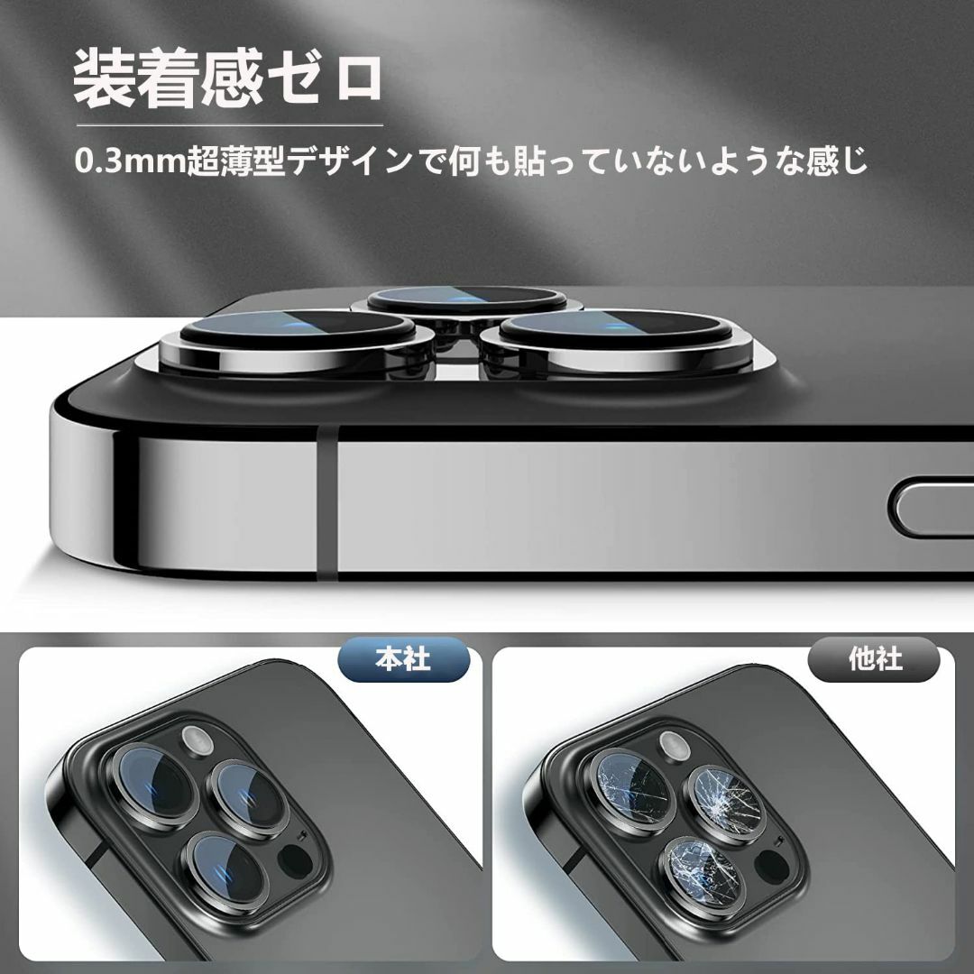 【6枚セット】ELYBYYLE for iPhone15 pro カメラフィルム スマホ/家電/カメラのスマホアクセサリー(その他)の商品写真