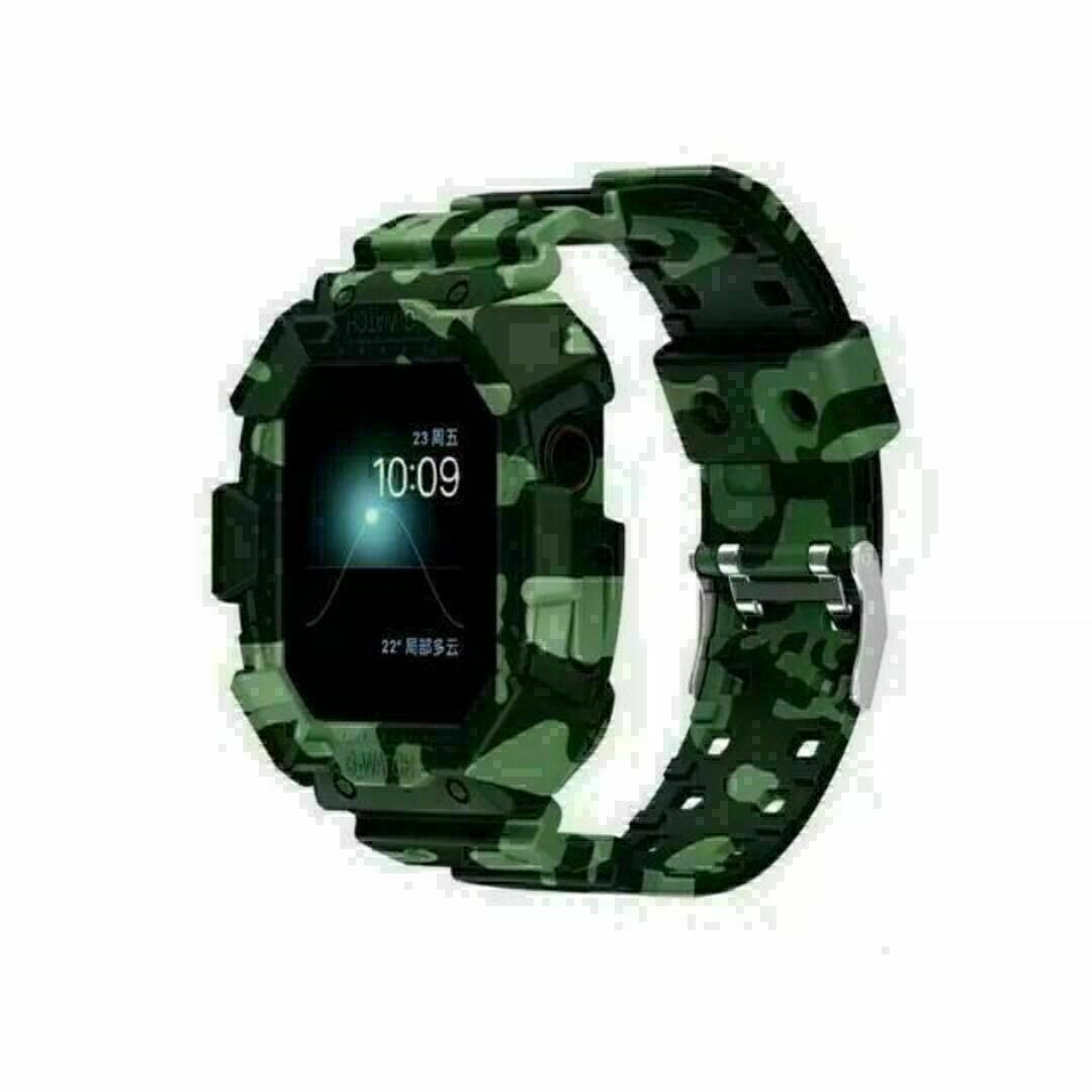 Apple Watch ベルト　38/40/41mm　緑迷彩　バンド　新品 メンズの時計(ラバーベルト)の商品写真