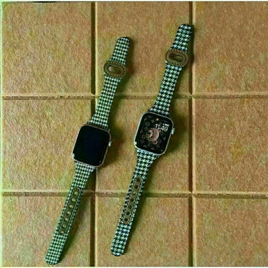 Apple Watch　ベルト　38/40/41mm　千鳥格子　ブラウン　新品 レディースのファッション小物(腕時計)の商品写真