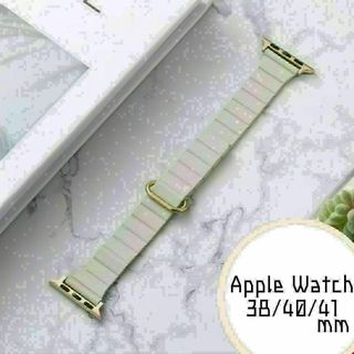 ★Apple Watch　38/40/41　バンド　レザー　ライトグレー★(腕時計)