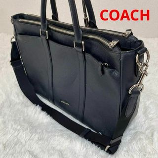 【中古品】COACH  メトロポリタン 2way ビジネスバッグ　ネイビー(ビジネスバッグ)