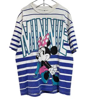 Disney - 90s 希少 古着 "Mickey &Co." ボーダー プリント Tシャツ