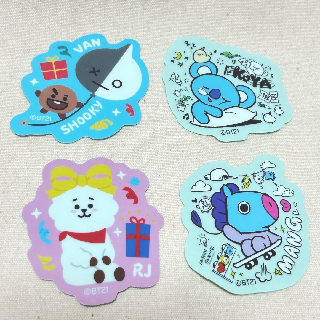 BT21(ビーティーイシビル)のBT21ステッカー VAN&SHOOKY、KOYA、RJ、MANG チケットの音楽(K-POP/アジア)の商品写真