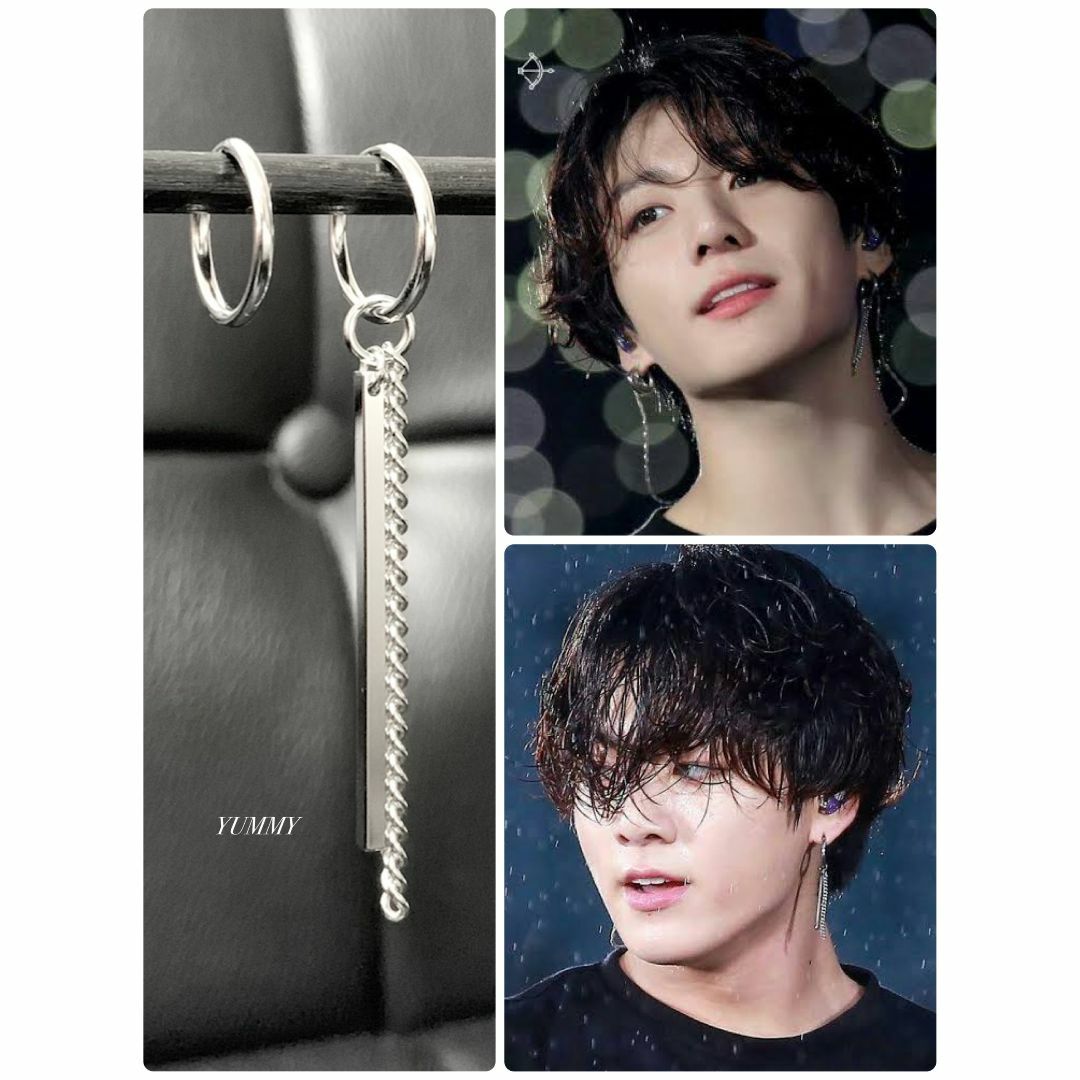 【ジョングクスタイルイヤリング type2】BTS フェイクピアス メンズのアクセサリー(ピアス(両耳用))の商品写真