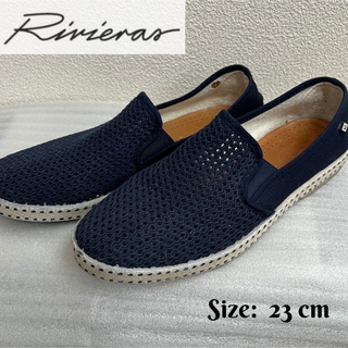 Rivieras リビエラ　スリッポン　ブルー　サイズ23cm(スリッポン/モカシン)