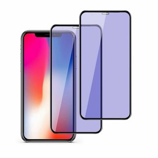 【色:2枚入り-【ブルーライトカット】_サイズ:11/XR】iPhoneX/11(その他)