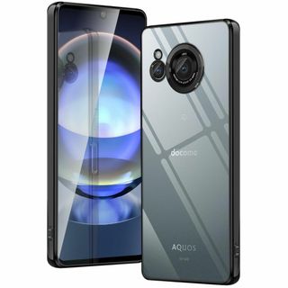 【色:黒】AQUOS R8 ケース クリア SH-52D アクオス R8 カバー(その他)