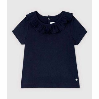 プチバトー(PETIT BATEAU)の新品未使用　プチバトー　36m 針抜き半袖カットソー　ネイビー(Ｔシャツ)