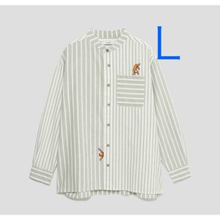 グラニフ(Design Tshirts Store graniph)のグラニフ　おさるのジョージ　アクロバティック　スタンドカラーシャツ　 L(シャツ)