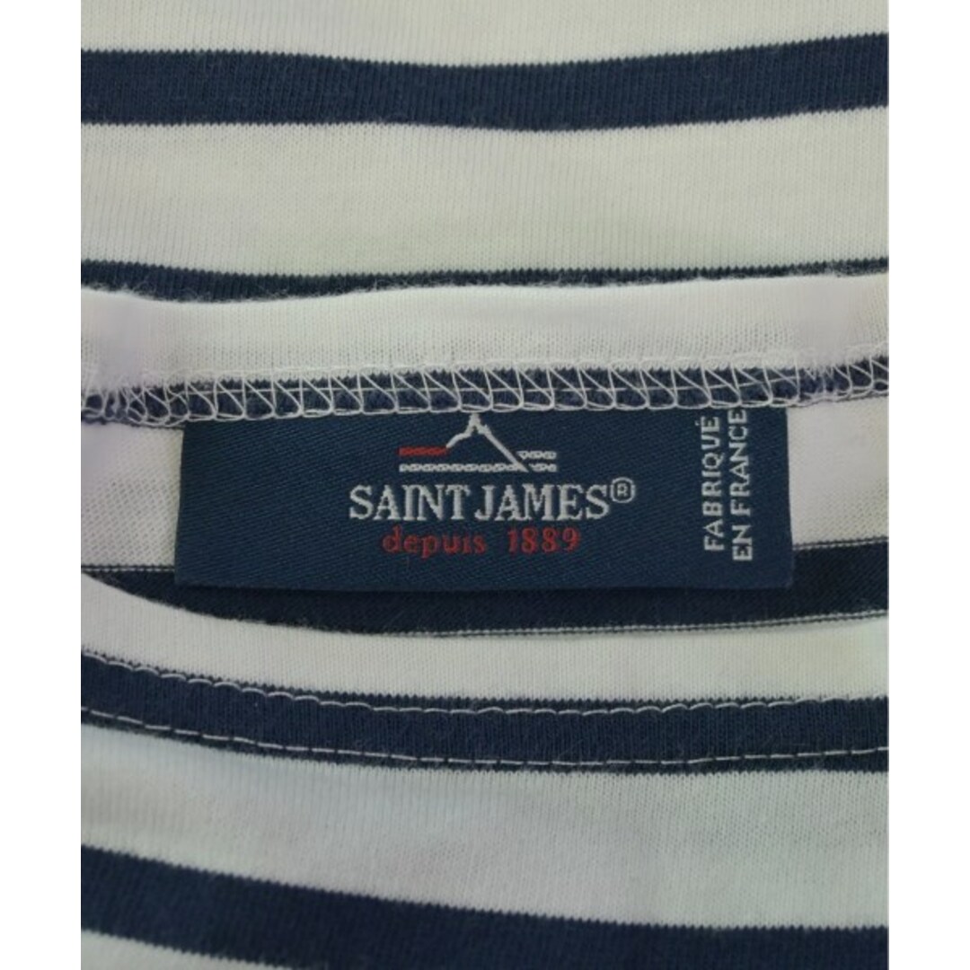 SAINT JAMES(セントジェームス)のSAINT JAMES Tシャツ・カットソー 1(XS位) 白x紺(ボーダー) 【古着】【中古】 レディースのトップス(カットソー(半袖/袖なし))の商品写真