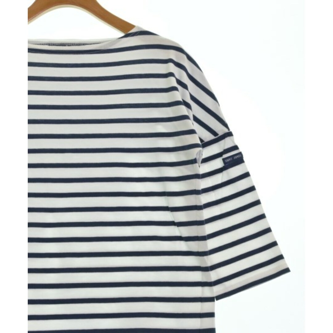 SAINT JAMES(セントジェームス)のSAINT JAMES Tシャツ・カットソー 1(XS位) 白x紺(ボーダー) 【古着】【中古】 レディースのトップス(カットソー(半袖/袖なし))の商品写真