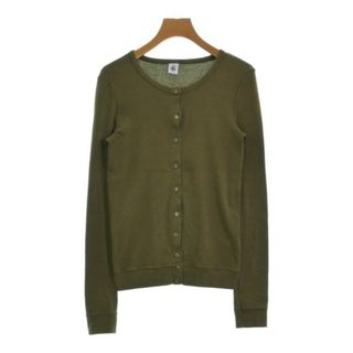 プチバトー(PETIT BATEAU)のPETIT BATEAU プチバトー カーディガン XS カーキ 【古着】【中古】(カーディガン)