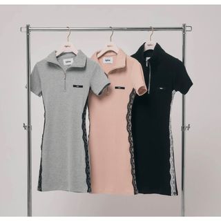 エピヌ(épine)のépine zipper lace polo onepiece(ミニワンピース)