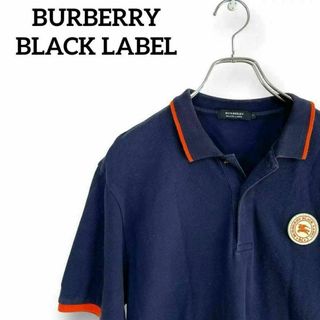 バーバリーブラックレーベル(BURBERRY BLACK LABEL)のバーバリーブラックレーベル　ポロシャツ　ワッペン　ホース　ネイビー　濃紺(ポロシャツ)