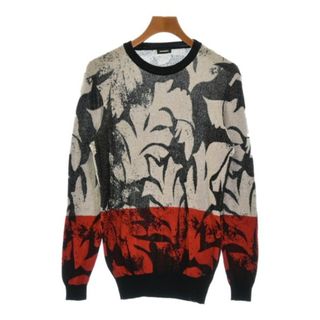 ディーゼル(DIESEL)のDIESEL ディーゼル ニット・セーター S 黒x白x赤(総柄) 【古着】【中古】(ニット/セーター)