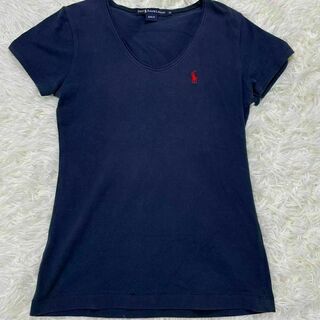 ポロラルフローレン(POLO RALPH LAUREN)のポロラルフローレン　半袖Tシャツ　Vネック　スリムフィット　紺　ネイビー　M(Tシャツ(半袖/袖なし))