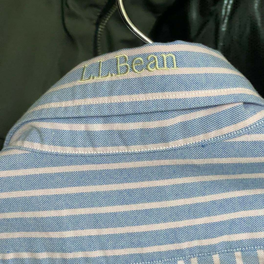 L.L.Bean(エルエルビーン)のサイズL L.L.Bean エルエルビーン 長袖シャツ ストライプ 青 ブルー メンズのトップス(シャツ)の商品写真