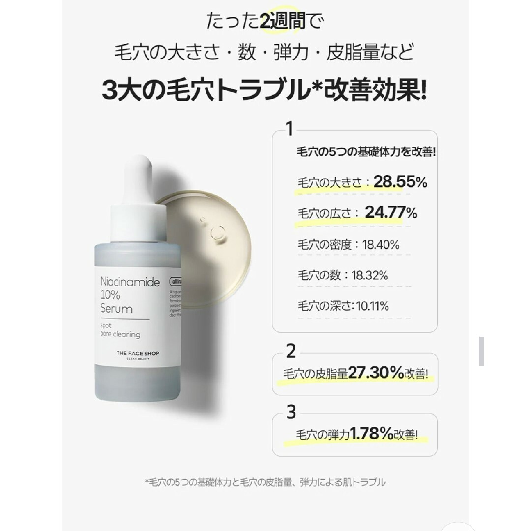 THE FACE SHOP(ザフェイスショップ)の【新品未使用】ザフェイスショップ　オールティメットナイアシンアミド10%セラム コスメ/美容のスキンケア/基礎化粧品(美容液)の商品写真