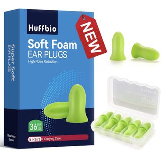 HUFFBIO革命的な耳栓 睡眠用、ソフトフォーム、5ペア、-36dB、 (ピアス(両耳用))