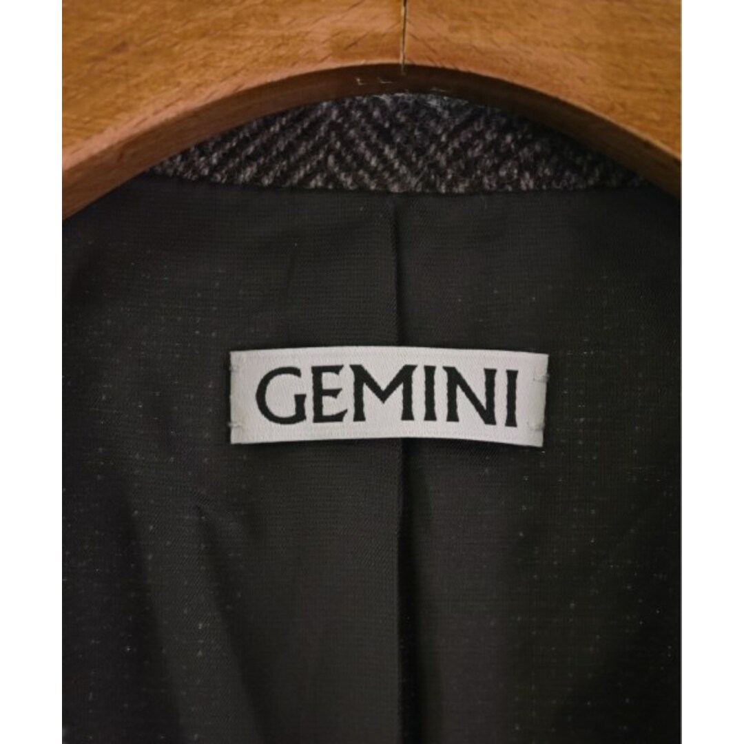 GeMini(ゲミニ―)のGEMINI ジェミニ ノーカラージャケット F 茶xグレー(ヘリンボーン) 【古着】【中古】 レディースのジャケット/アウター(ノーカラージャケット)の商品写真