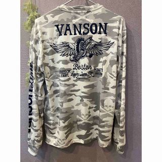 【タグ付新品】vansonバンソン　Tシャツ長袖 ストレッチ素材 ツーリング