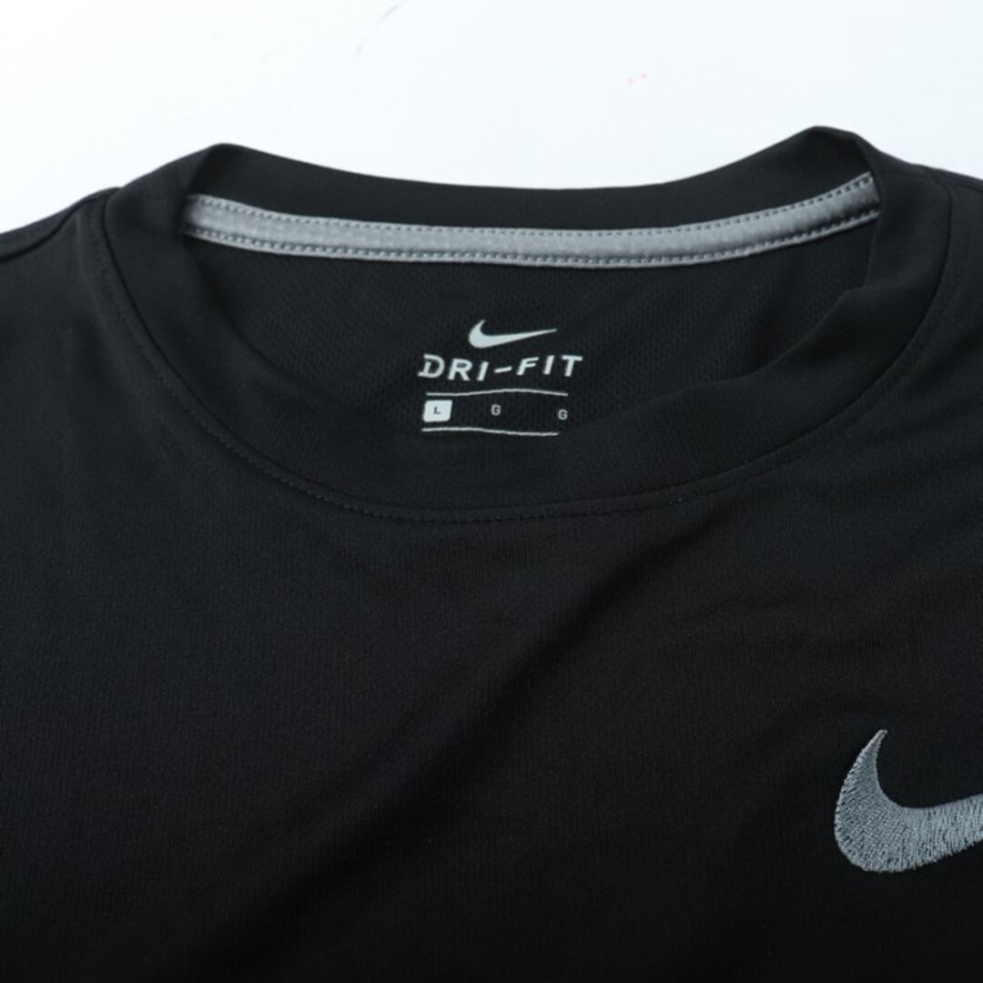 NIKE(ナイキ)のナイキ 半袖Tシャツ ドライフィット ワンポイントロゴ スポーツウエア メンズ Lサイズ 黒×グレー NIKE メンズのトップス(Tシャツ/カットソー(半袖/袖なし))の商品写真