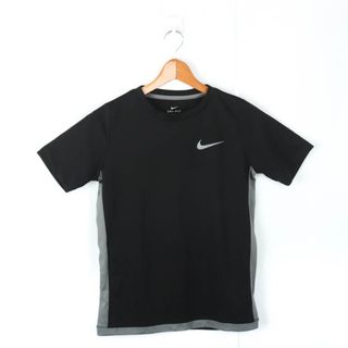 ナイキ(NIKE)のナイキ 半袖Tシャツ ドライフィット ワンポイントロゴ スポーツウエア メンズ Lサイズ 黒×グレー NIKE(Tシャツ/カットソー(半袖/袖なし))