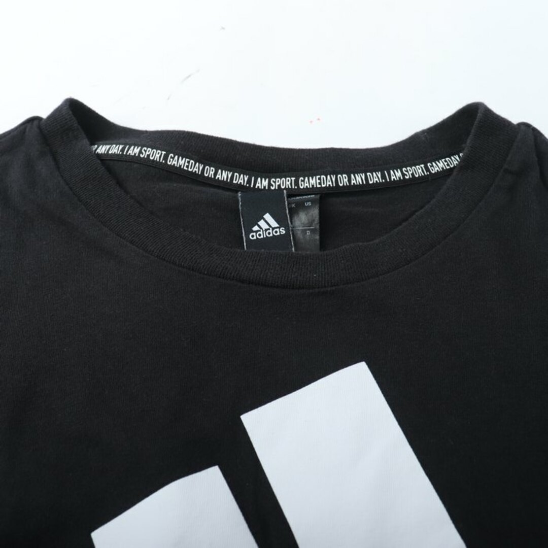 adidas(アディダス)のアディダス 半袖Tシャツ ビッグロゴT コットン スポーツウエア メンズ Mサイズ 黒×白 adidas メンズのトップス(Tシャツ/カットソー(半袖/袖なし))の商品写真