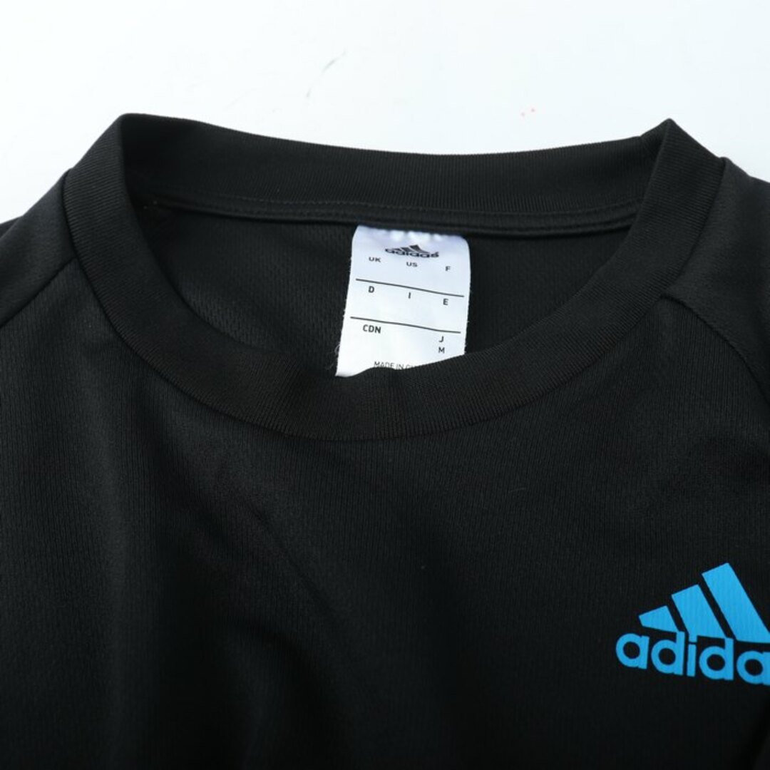 adidas(アディダス)のアディダス 半袖Tシャツ ワンポイントロゴ スポーツウエア メンズ Mサイズ 黒×青 adidas メンズのトップス(Tシャツ/カットソー(半袖/袖なし))の商品写真