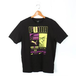 プーマ(PUMA)のプーマ 半袖Tシャツ グラフィックT スポーツウエア コットン メンズ Mサイズ 黒×黄×紫 PUMA(Tシャツ/カットソー(半袖/袖なし))