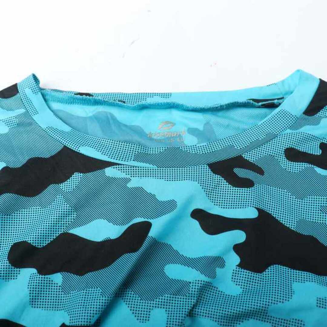 キスマーク 半袖Tシャツ カモフラ柄 スポーツウエア メンズ Mサイズ 青×黒 kissmark メンズのトップス(Tシャツ/カットソー(半袖/袖なし))の商品写真