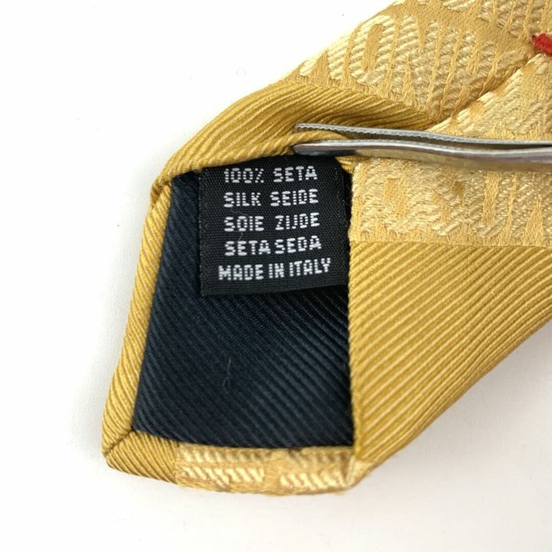 MOSCHINO(モスキーノ)のモスキーノ ブランドネクタイ ストライプ柄 ロゴグラム柄 シルク イタリア製 メンズ イエロー MOSCHINO メンズのファッション小物(ネクタイ)の商品写真