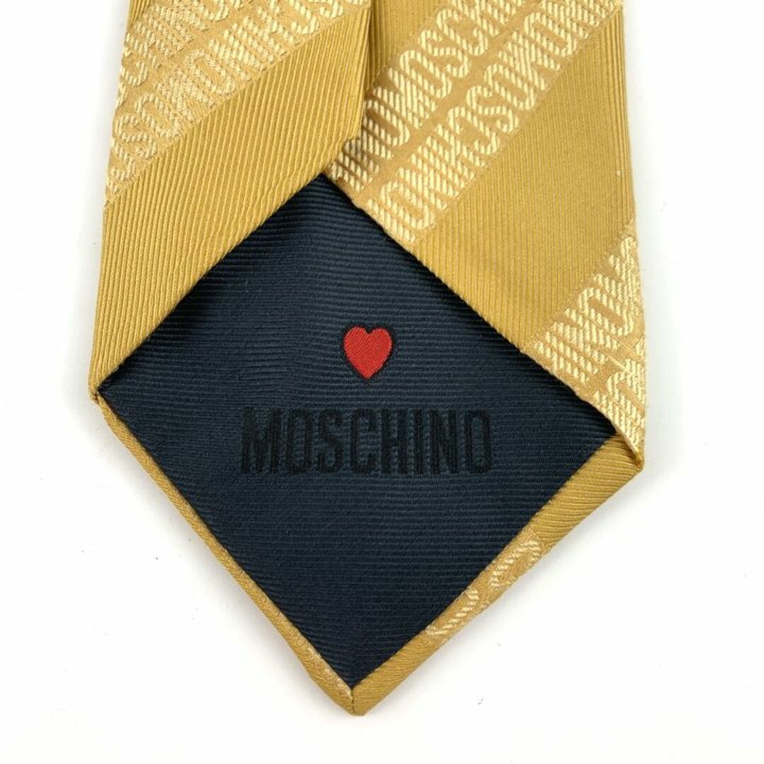 MOSCHINO(モスキーノ)のモスキーノ ブランドネクタイ ストライプ柄 ロゴグラム柄 シルク イタリア製 メンズ イエロー MOSCHINO メンズのファッション小物(ネクタイ)の商品写真