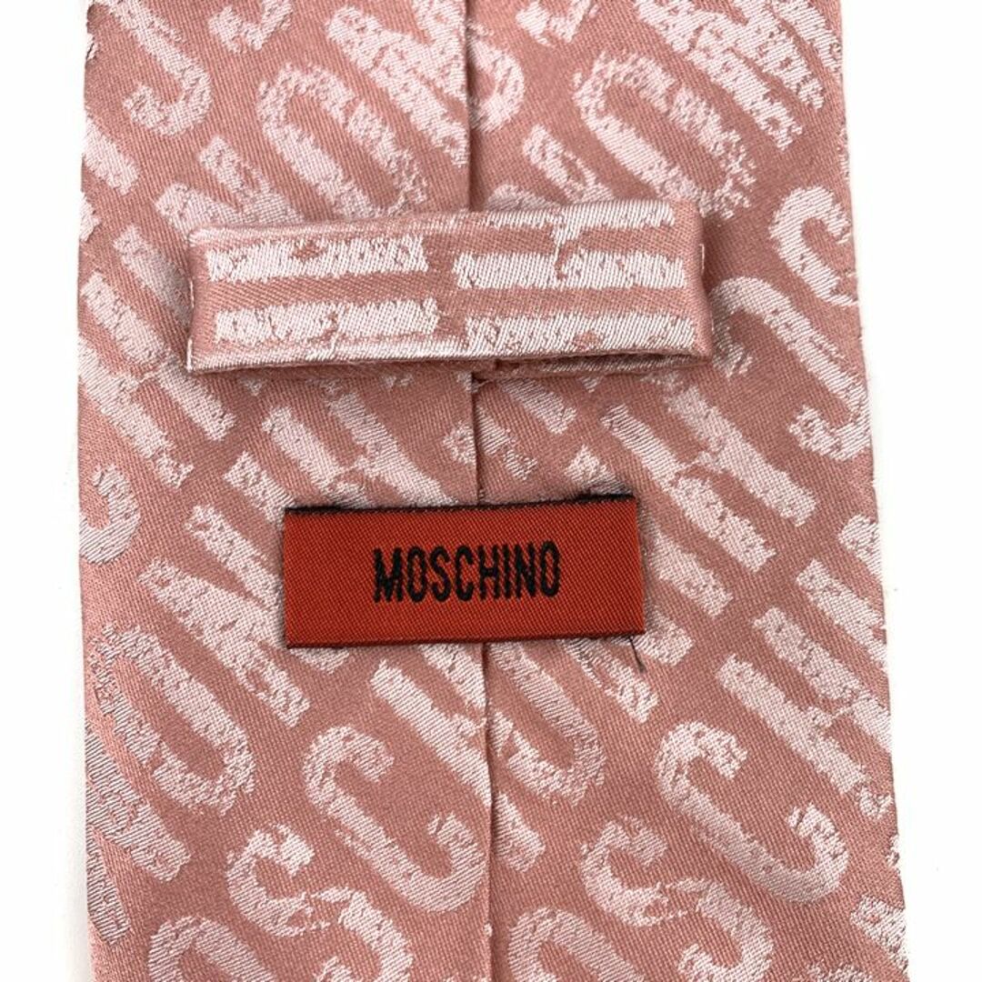 MOSCHINO(モスキーノ)のモスキーノ ブランドネクタイ ロゴグラム柄 シルク イタリア製 メンズ ピンク MOSCHINO メンズのファッション小物(ネクタイ)の商品写真